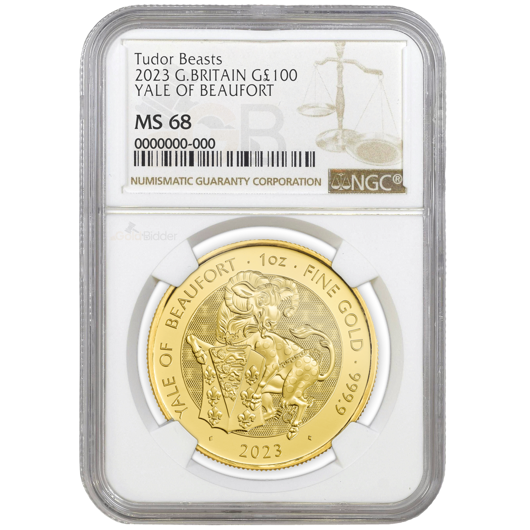 2023 1oz Gold Tudor Beasts Yale Of Beaufort Certified Coin MS67+