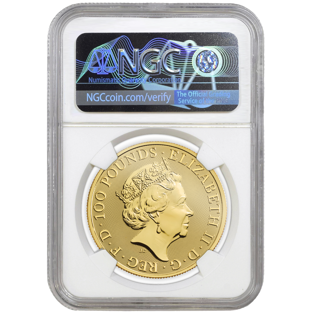 2022 1oz Gold Tudor Beasts Lion Of England Certified Coin MS67+