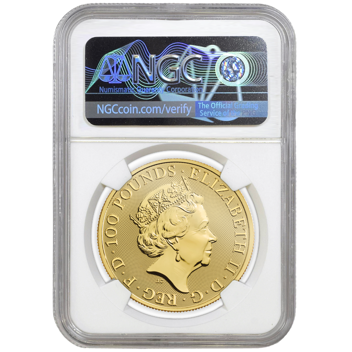 2022 1oz Gold Tudor Beasts Lion Of England Certified Coin MS67+