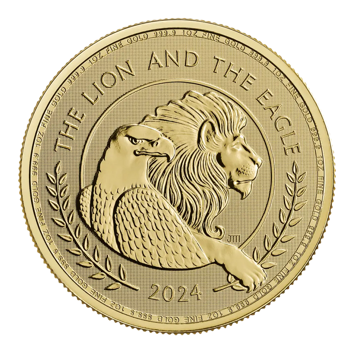 2024 1oz Gold Lion and Eagle Certified Coin MS66