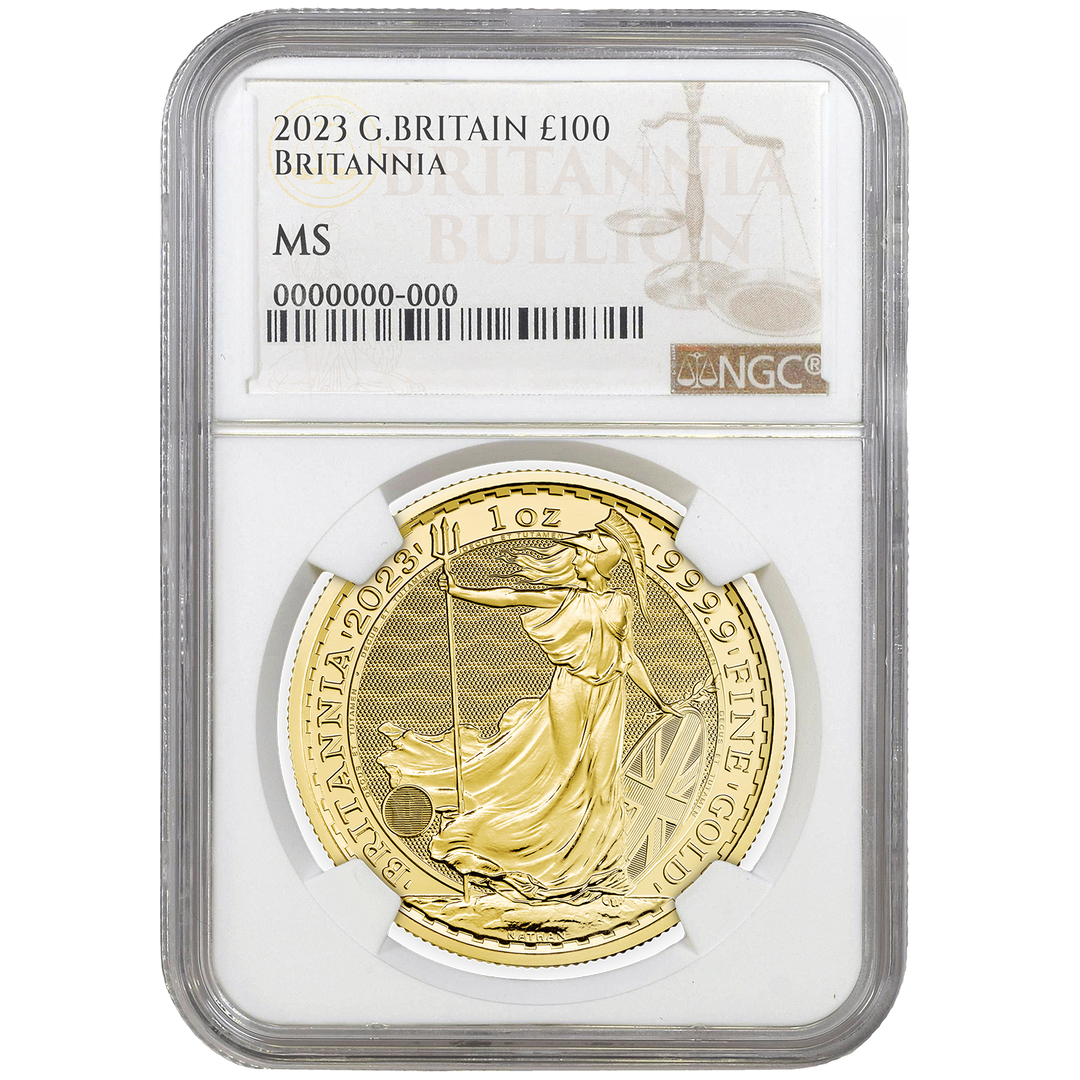 2023 1oz Gold Britannia Featuring King Charles III Certified Coin