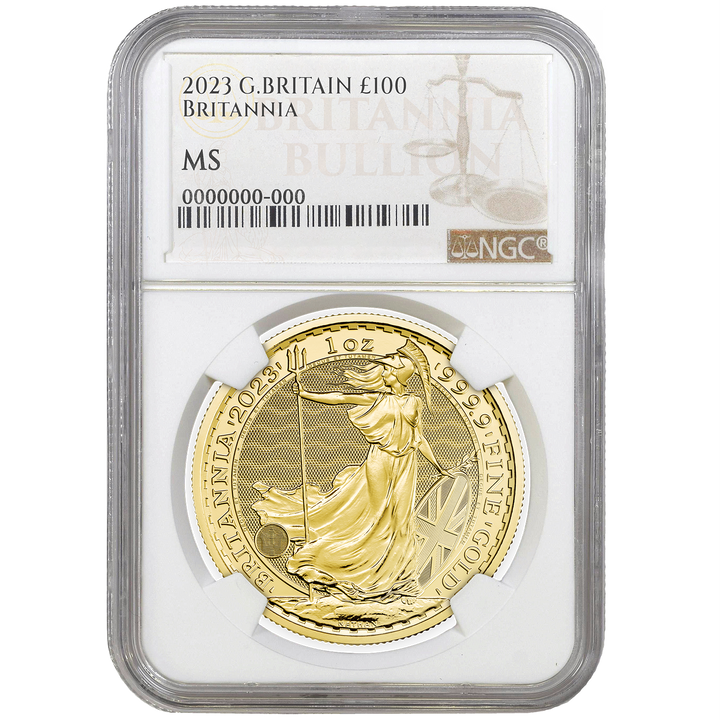 2023 1oz Gold Britannia Featuring King Charles III Certified Coin