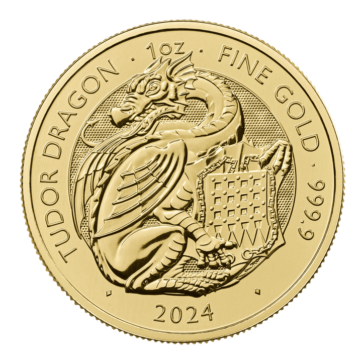 NGC 2024 1oz Gold Tudor Beast Dragon Coin MS65