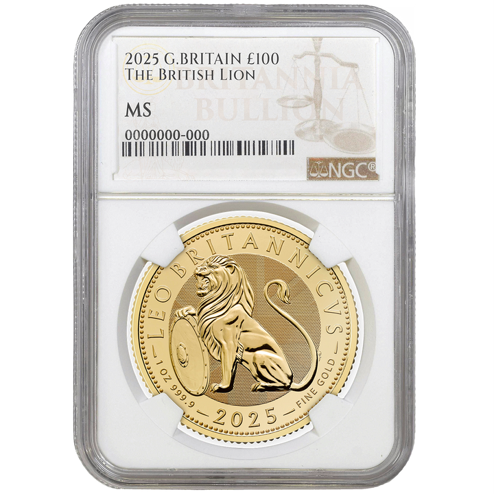 2025 1oz Gold British Lion Certified Coin