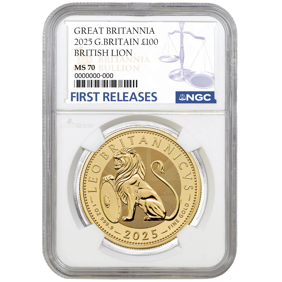 2025 1oz Gold British Lion Coin MS67+ FIRST RELEASE