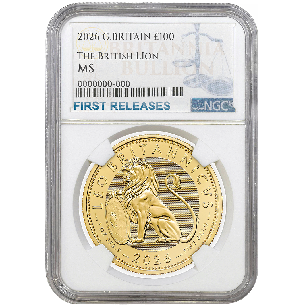 2026 1oz Gold The British Lion Certified Coin MS66+ LIMITED EDITION (First Release)