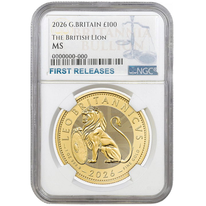 2026 1oz Gold The British Lion Certified Coin MS66+ LIMITED EDITION (First Release)