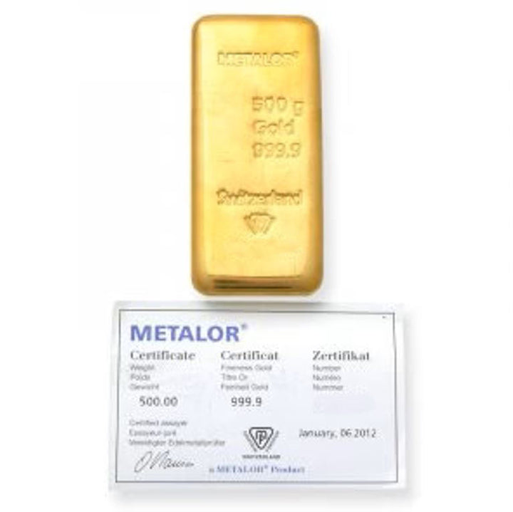 500g Gold Bar - Metalor