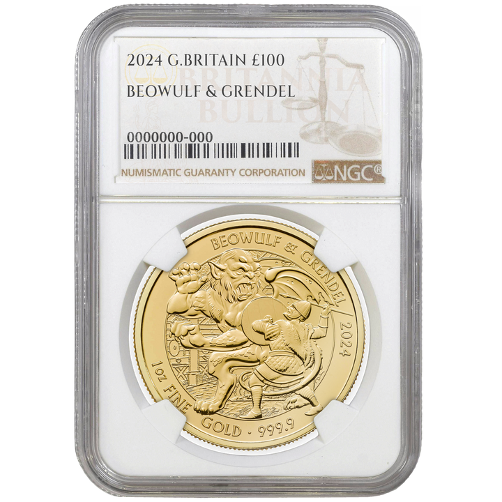NGC 2024 1oz Gold Beowulf & Grendel - Myths & Legends Coin MS66+