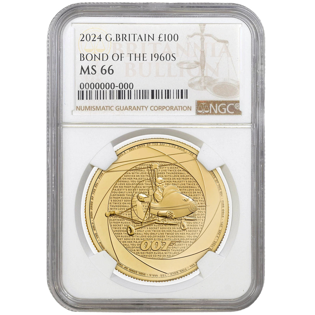 NGC 2024 1oz Gold Six Decades of 007: Bond of the 1960s MS67+
