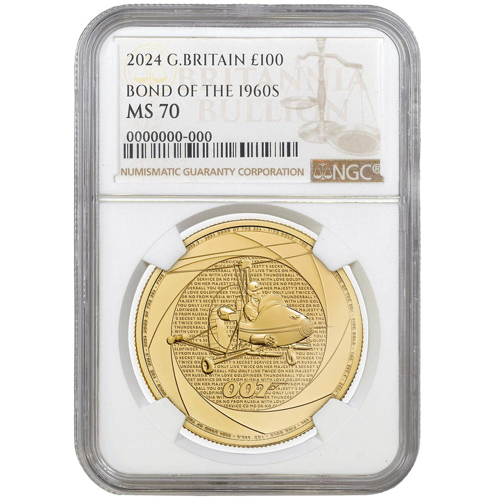 NGC 2024 1oz Gold Six Decades of 007: Bond of the 1960s MS67+
