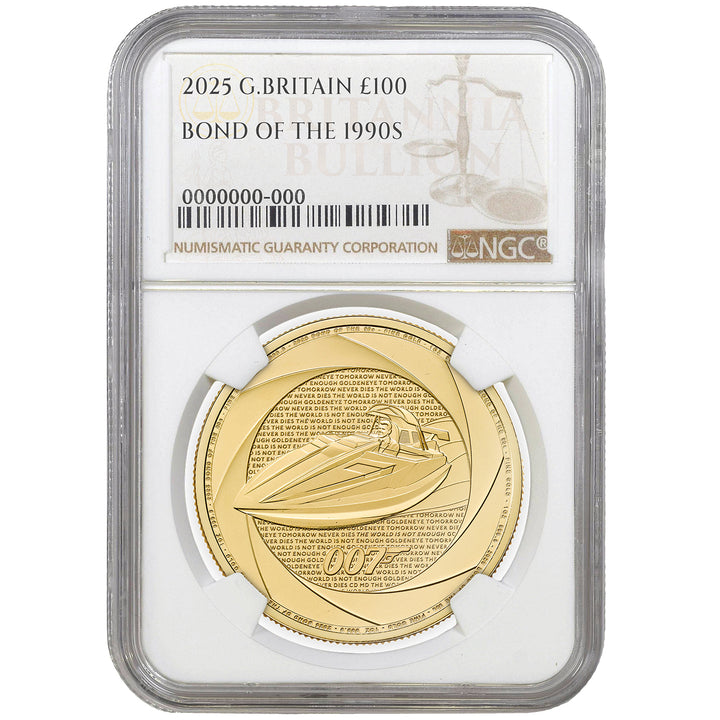 NGC 2025 1oz Gold Six Decades of 007: Bond of the 1990s MS66+