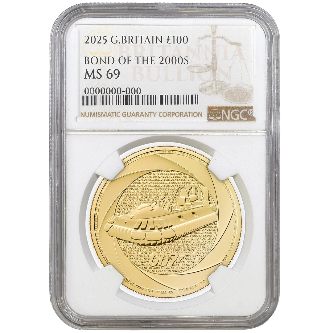 NGC 2025 1oz Gold Six Decades of 007: Bond of the 2000s MS66+