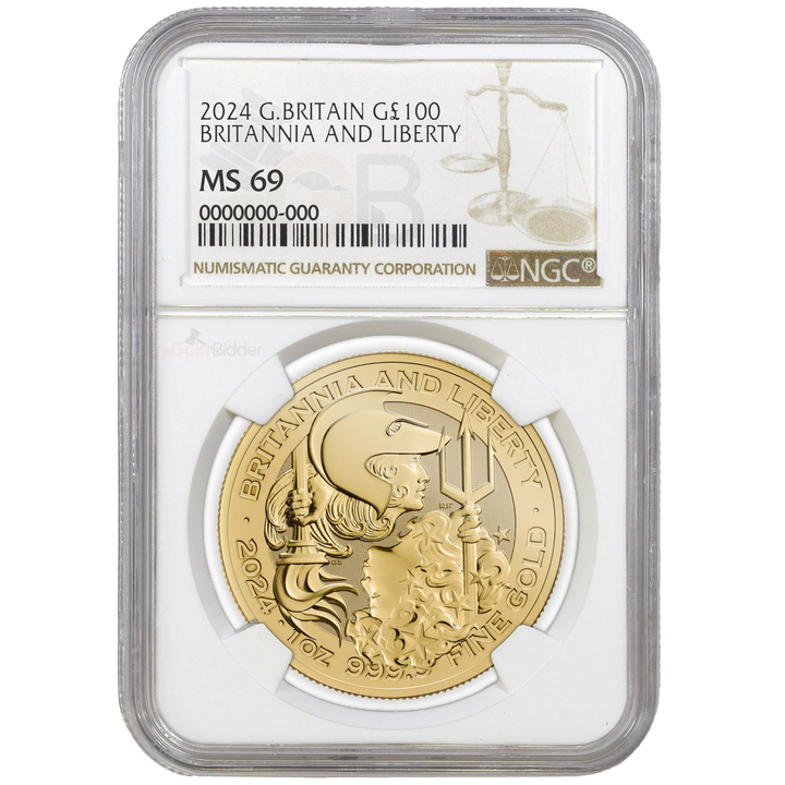 NGC 2024 1oz Gold Britannia and Liberty Certified Coin MS67+