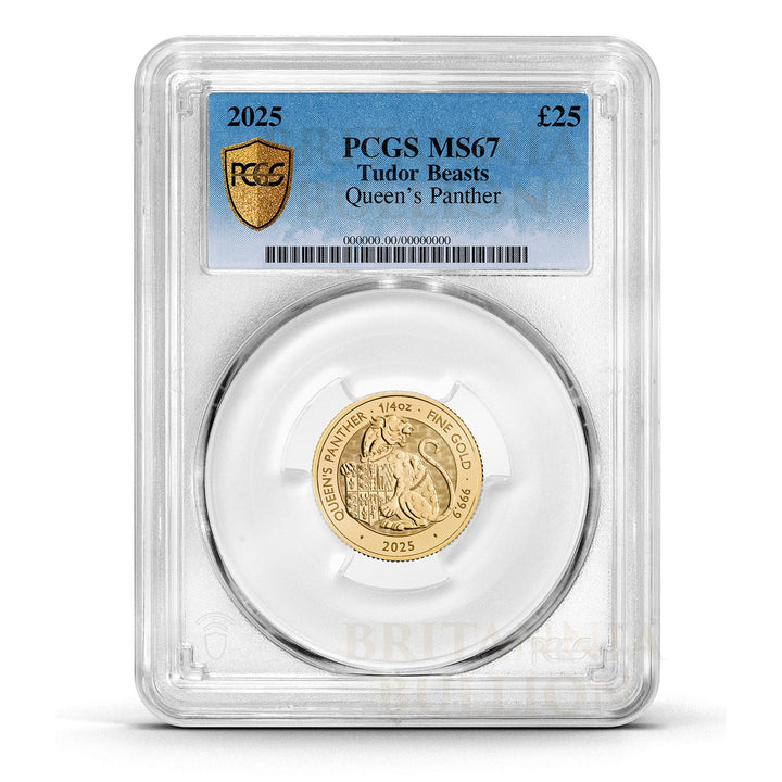 2025 1/4oz Gold Tudor Beasts Queens Panther Certified Coin MS69