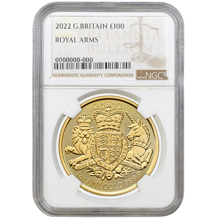 NGC 2022 1oz Gold The Royal Arms Certified Coin, MS66+