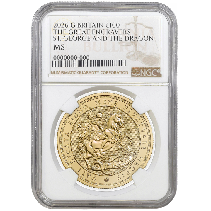 2026 1oz Gold St George and the Dragon Certified Coin MS66+